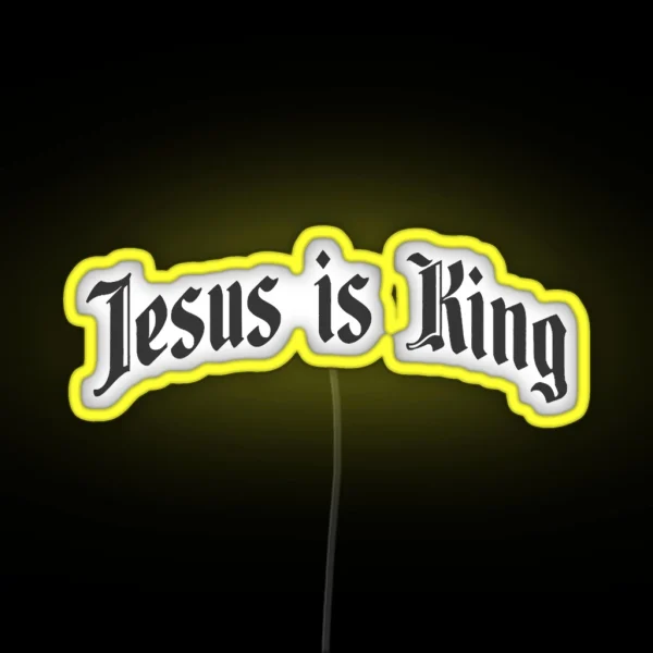 Jesus Is King Cool Fun RGB Neon Sign