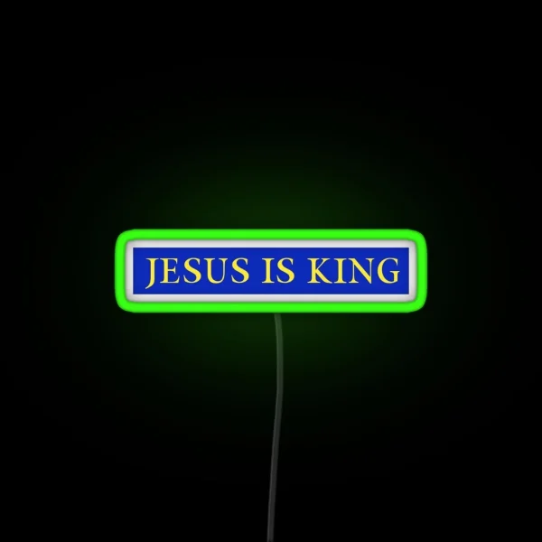 Jesus Is King Kanye West Yellow On Blue RGB Neon Sign