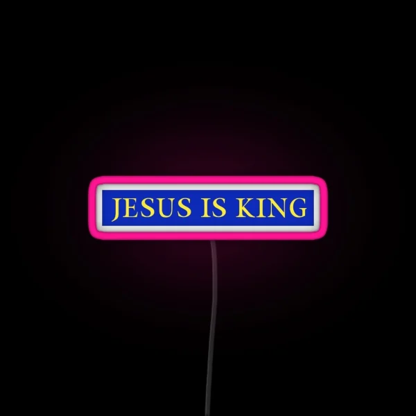 Jesus Is King Kanye West Yellow On Blue RGB Neon Sign