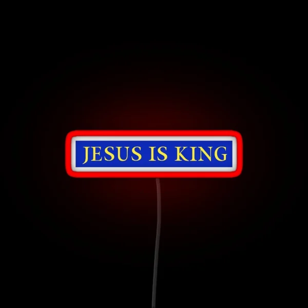 Jesus Is King Kanye West Yellow On Blue RGB Neon Sign