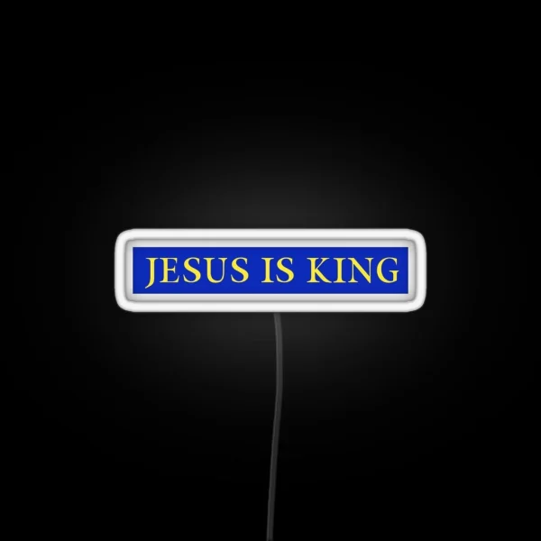 Jesus Is King Kanye West Yellow On Blue RGB Neon Sign