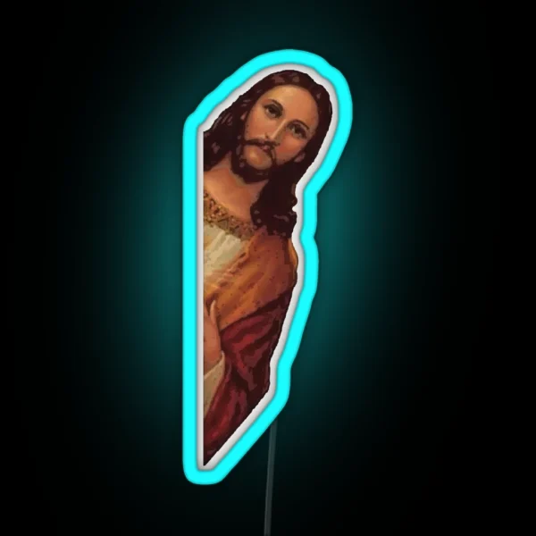 Jesus Is Watching Meme RGB Neon Sign