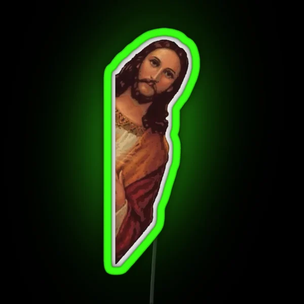Jesus Is Watching Meme RGB Neon Sign