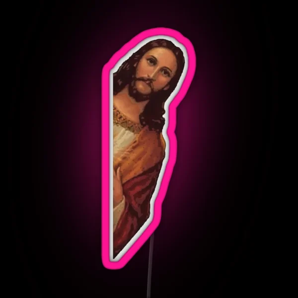 Jesus Is Watching Meme RGB Neon Sign