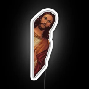 Jesus Is Watching Meme RGB Neon Sign