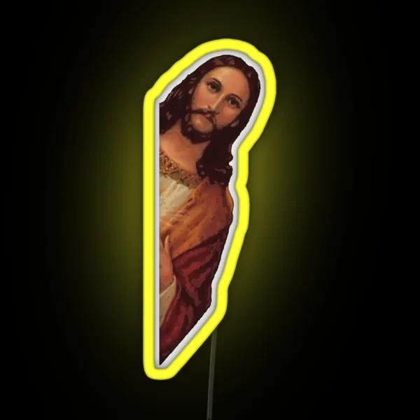 Jesus Is Watching Meme RGB Neon Sign