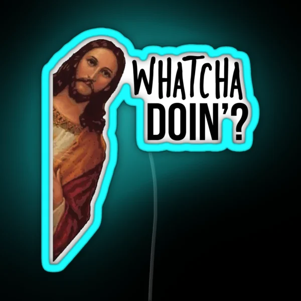 Jesus Is Watching Meme RGB Neon Sign