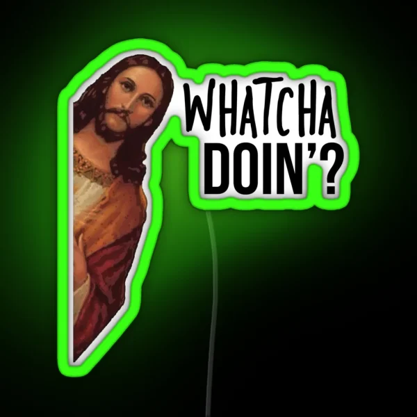 Jesus Is Watching Meme RGB Neon Sign