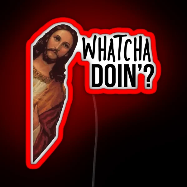 Jesus Is Watching Meme RGB Neon Sign