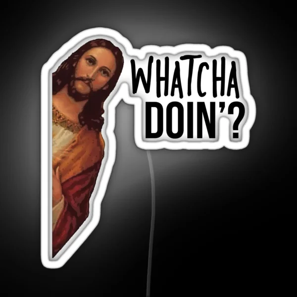 Jesus Is Watching Meme RGB Neon Sign