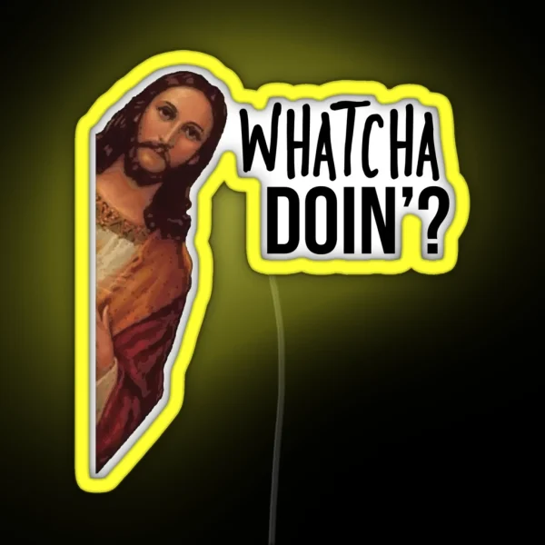 Jesus Is Watching Meme RGB Neon Sign
