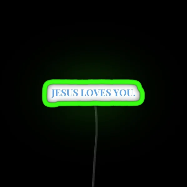 JESUS LOVES YOU Blue RGB Neon Sign