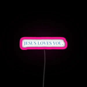 JESUS LOVES YOU Blue RGB Neon Sign