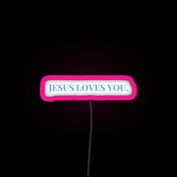 JESUS LOVES YOU Blue RGB Neon Sign