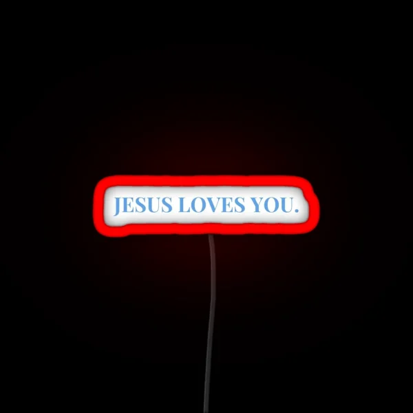 JESUS LOVES YOU Blue RGB Neon Sign