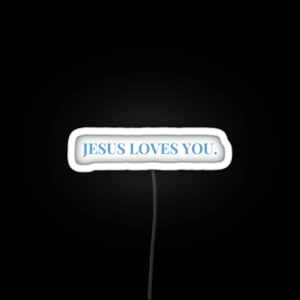 JESUS LOVES YOU Blue RGB Neon Sign