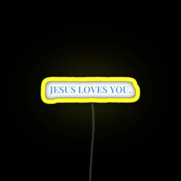 JESUS LOVES YOU Blue RGB Neon Sign