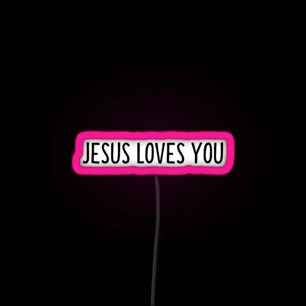 Jesus Loves You Christian Bible Verse RGB Neon Sign