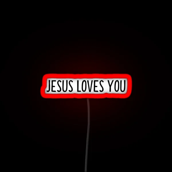 Jesus Loves You Christian Bible Verse RGB Neon Sign