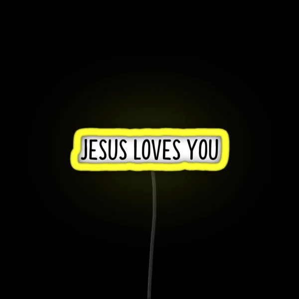 Jesus Loves You Christian Bible Verse RGB Neon Sign