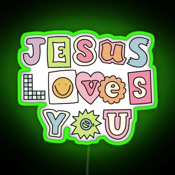 Jesus Loves You RGB Neon Sign