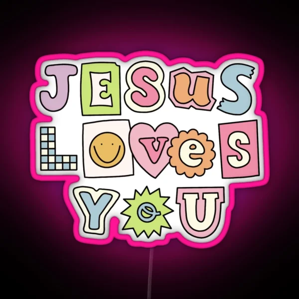 Jesus Loves You RGB Neon Sign