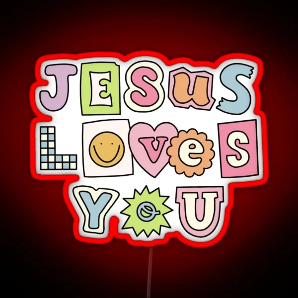 Jesus Loves You RGB Neon Sign