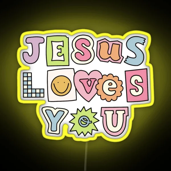 Jesus Loves You RGB Neon Sign
