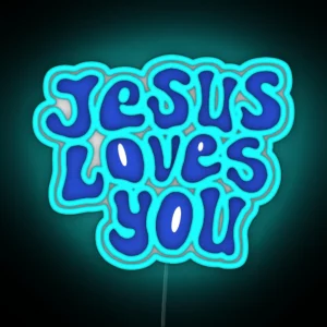 Jesus Loves You RGB Neon Sign