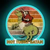 Religious Neon Sign featuring Jesus on a T-Rex battling Satan