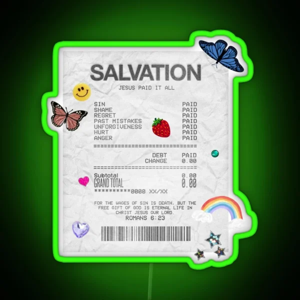 Jesus Paid It All RGB Neon Sign