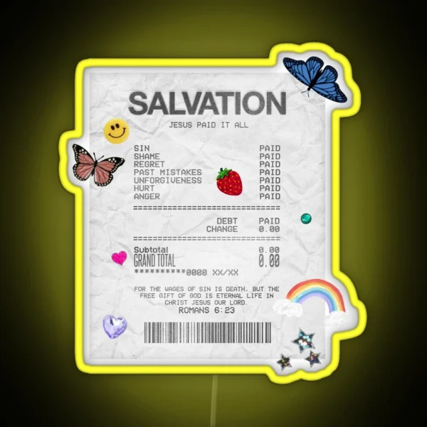 Jesus Paid It All RGB Neon Sign