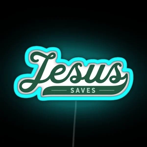 Jesus Saves Christian Collection RGB Neon Sign