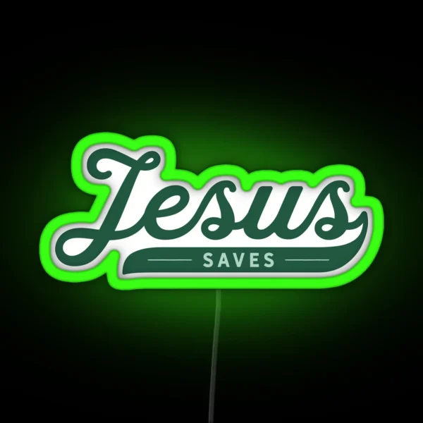 Jesus Saves Christian Collection RGB Neon Sign