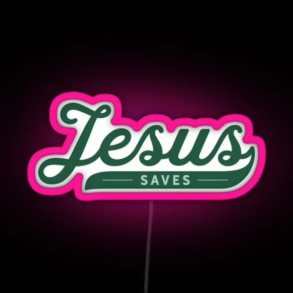 Jesus Saves Christian Collection RGB Neon Sign