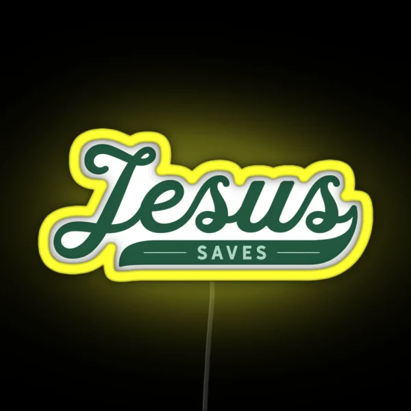Jesus Saves Christian Collection RGB Neon Sign