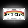 RGB LED Lighted Neon Sign with Jesus Saves Distressed Design