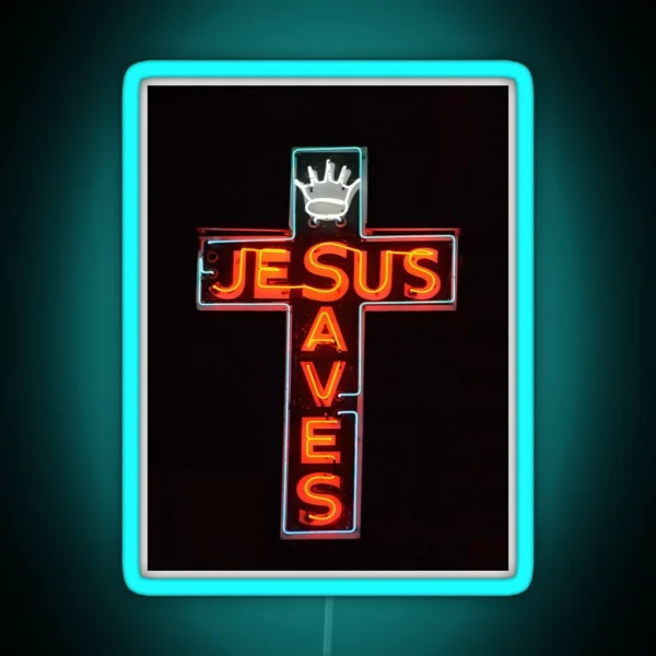 Jesus Saves RGB Neon Sign