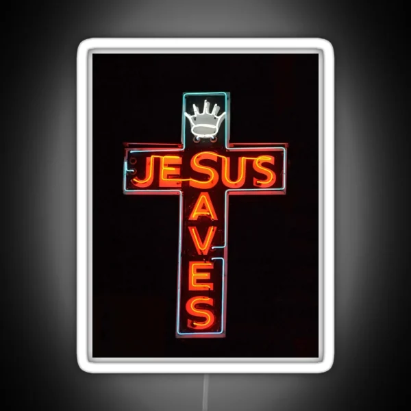 Jesus Saves RGB Neon Sign
