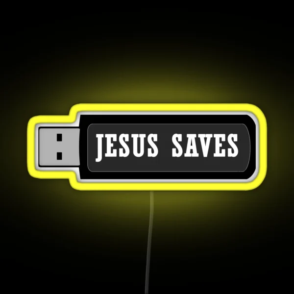 JESUS SAVES RGB Neon Sign