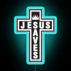 RGB LED Neon Wall Sign with Faithful Jesus Saves Message
