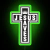 Faithful Decor with Vibrant Jesus Saves Neon LED Sign Artwork