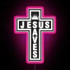 Faithful Devotion Illuminated with Vibrant RGB Neon Light Display