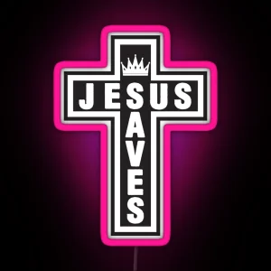 Jesus Saves RGB Neon Sign