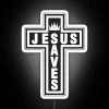 RGB Neon LED Sign with Faithful 'Jesus Saves' Message Illumination