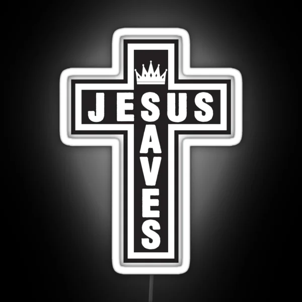 Jesus Saves RGB Neon Sign