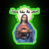 Laughter and faith inspired humorous Christian neon wall decoration artwork.