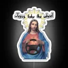 Colorful LED humorous Christian message wall decoration with red and blue lights