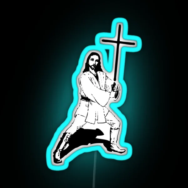 Jesus With Saber Led RGB Neon Sign