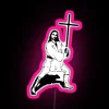 RGB LED Canvas Sign of Jesus Holding Saber led Design